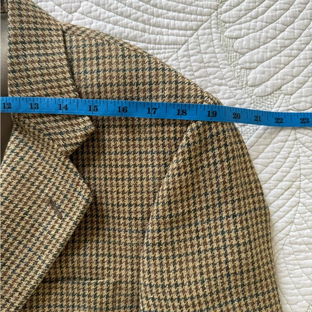 Men's Jos. A. Bank Wool Blend Tan Houndstooth Suit Jacket- 41L